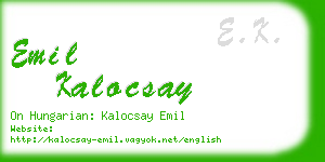 emil kalocsay business card